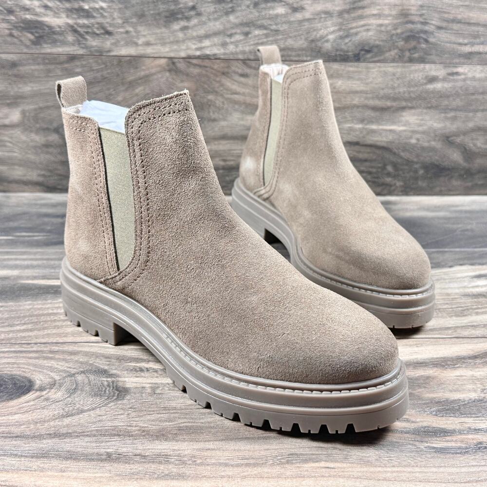 NIB Steve Madden Marceline 9M Taupe Suede Chelsea Ankle Boots Booties - Picture 6 of 11